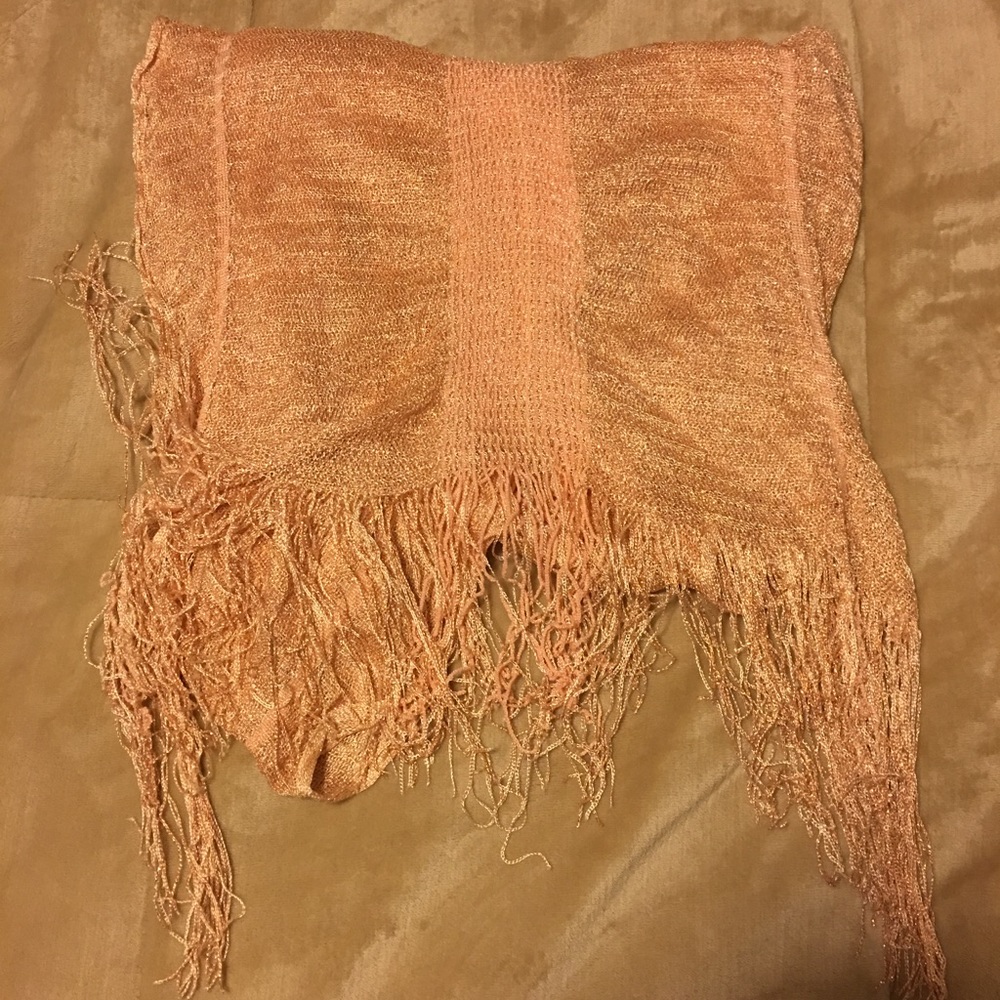 Shimmery peach scarf
