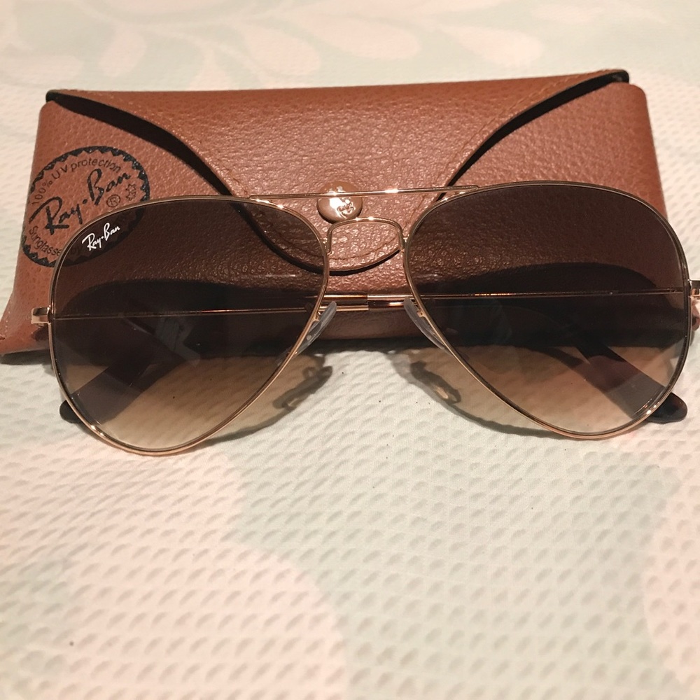 Ray-Ban Aviator Gold & Light Brown Gradient!