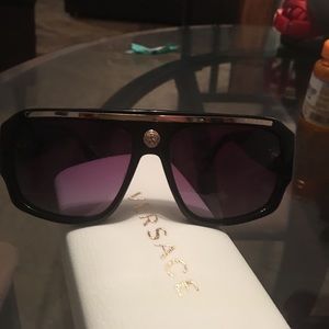 Authentic Versace Sunglasses Black with Gold NWOT