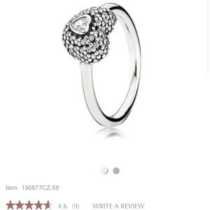 Pandora In My Heart Pave Ring, Clear CZ Size 8