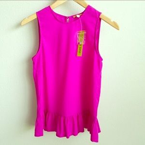 Gianni Bini Pink NWT ruffled top