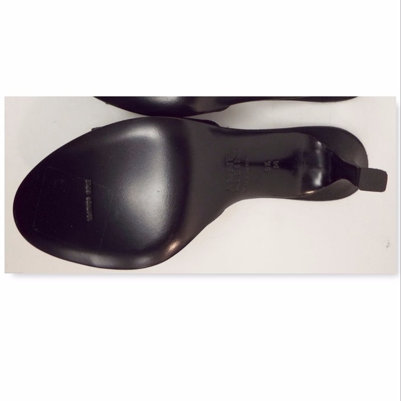 New ANNE KLEIN Crystal Embellished Knot Black Slide Heels Sandals from Italy 6.5 - Picture 5 of 7