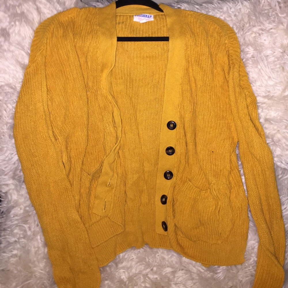 Mustard Yellow Over Sized Cardigan