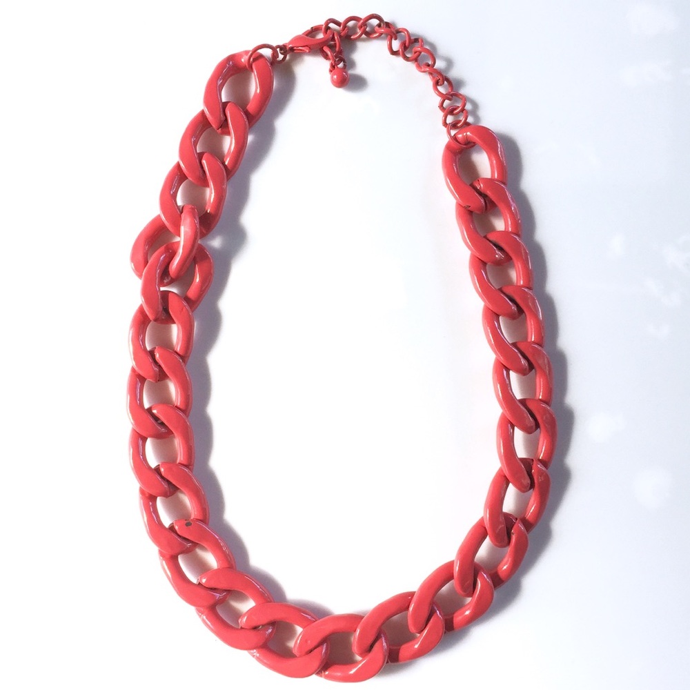 {H&M} FIRM💲Pink Chainlink Statement Necklace