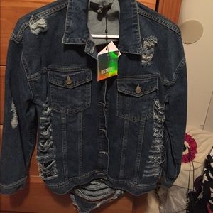 Missguided shredded denim jacket