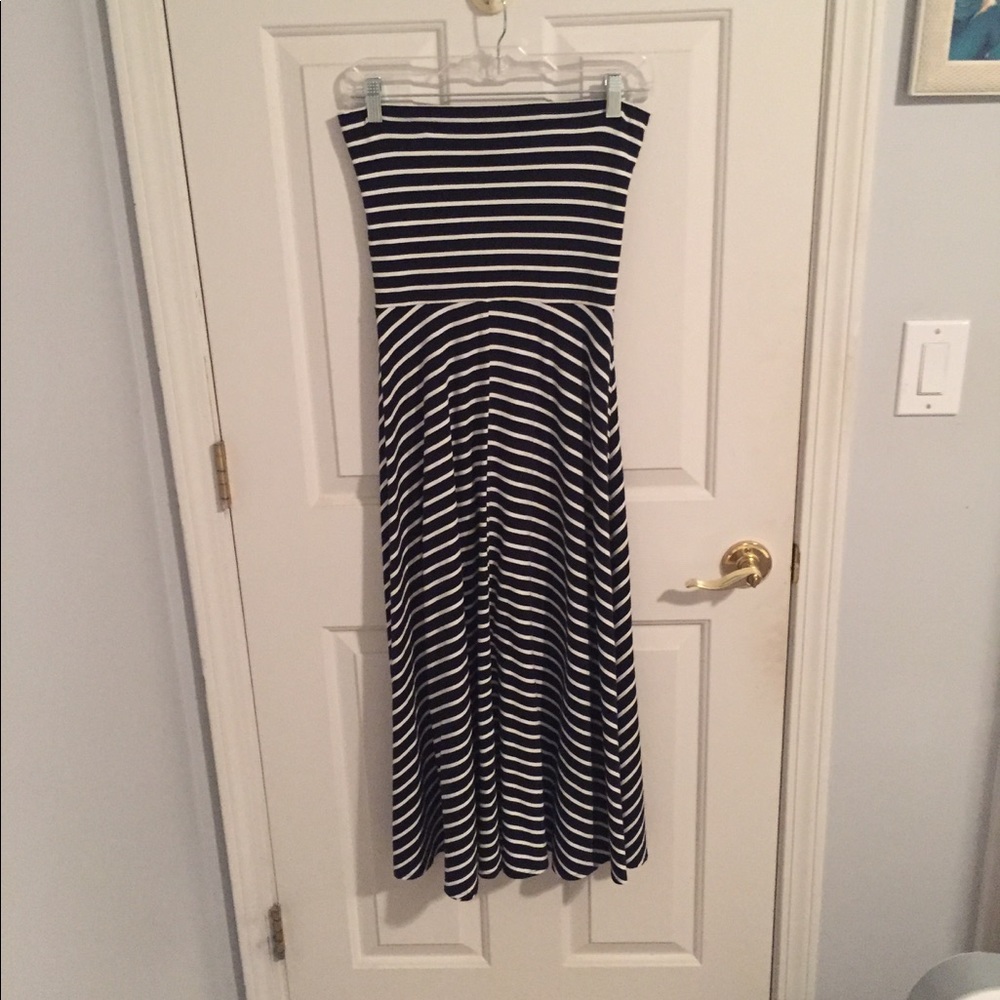 J crew navy and white stripe dress