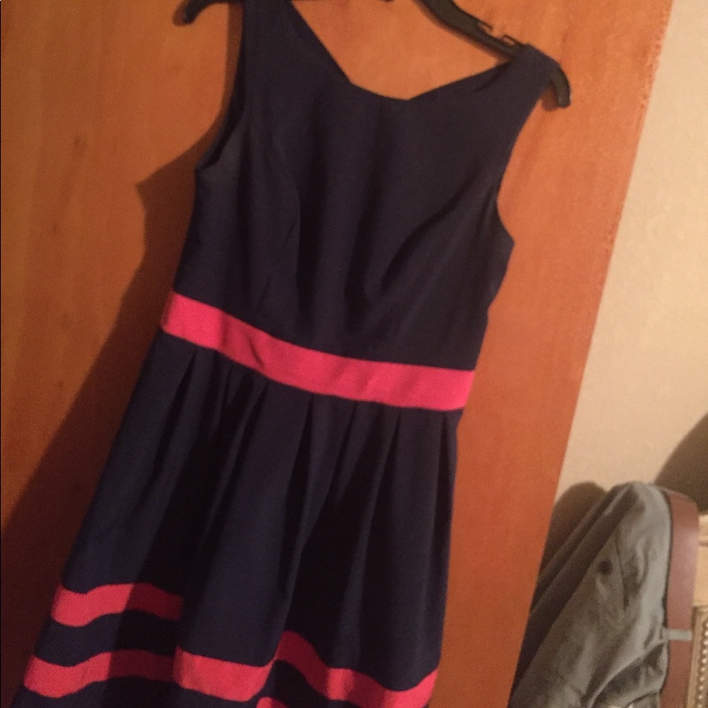 Blue and red/orange dress.  Great condition.