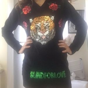 Blind for love sweater dress costume set.