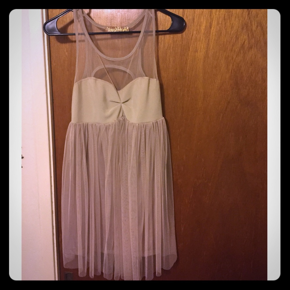 Nude mesh babydoll dress