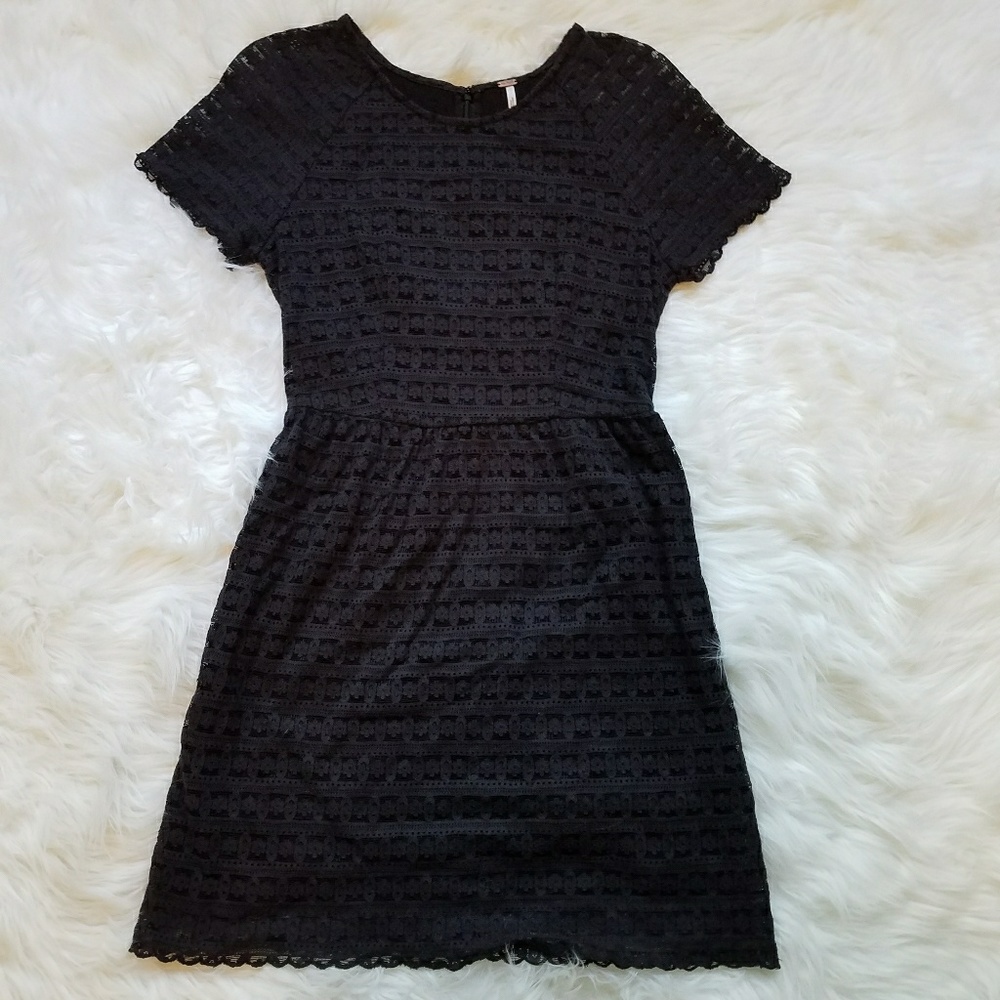 Free People Black Lace Dress