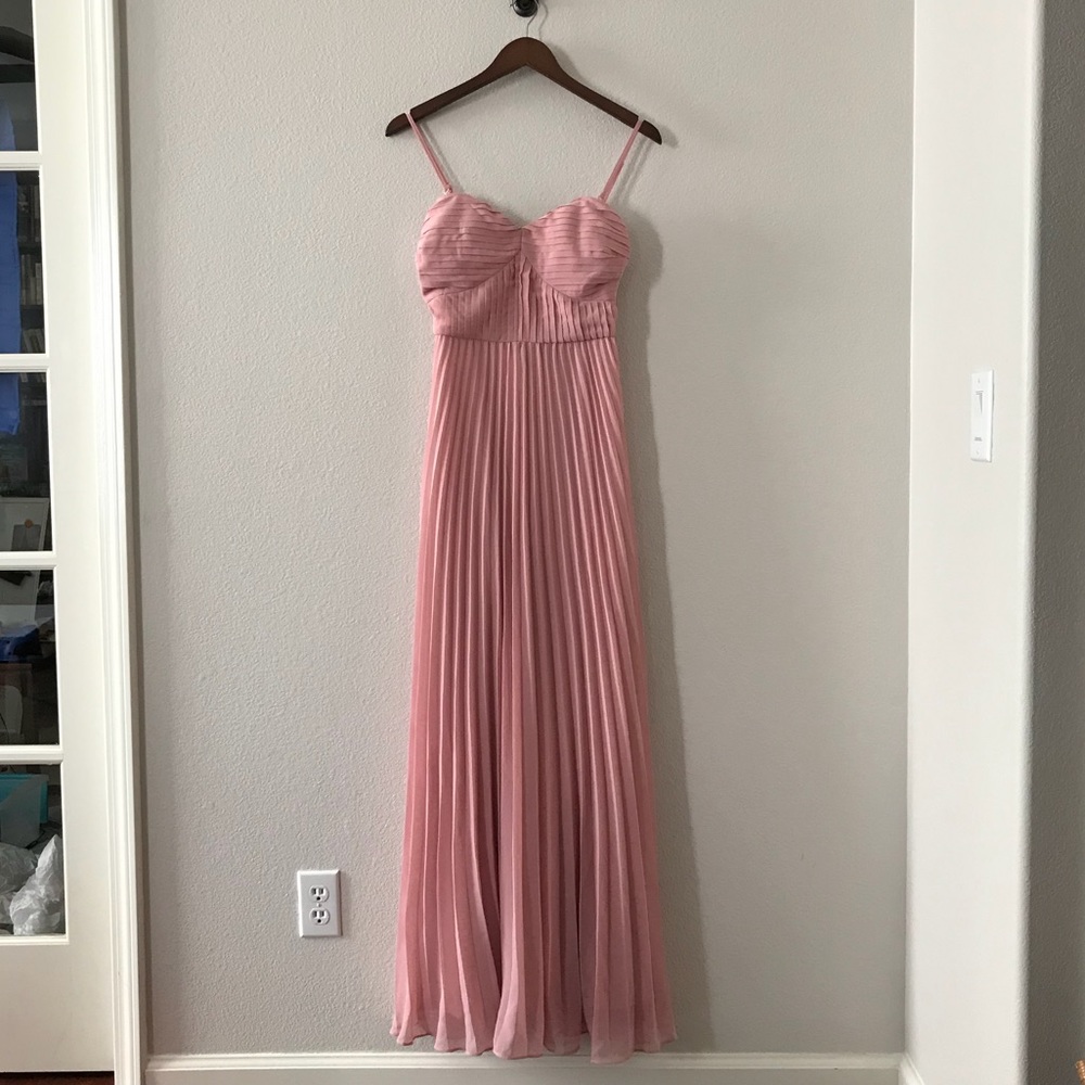 Pink Blush Pleated Maxi Lulus Dress