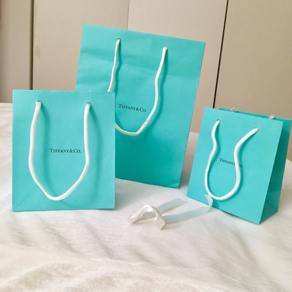 3 Original Tiffany & Co. gift bags (1 lrg/2 sm)