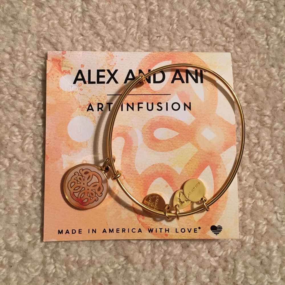Gold Alex and Ani Path of Life Bangle Bracelet