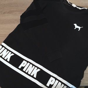 Victoria Secret PINK Black Mesh Sweatshirt