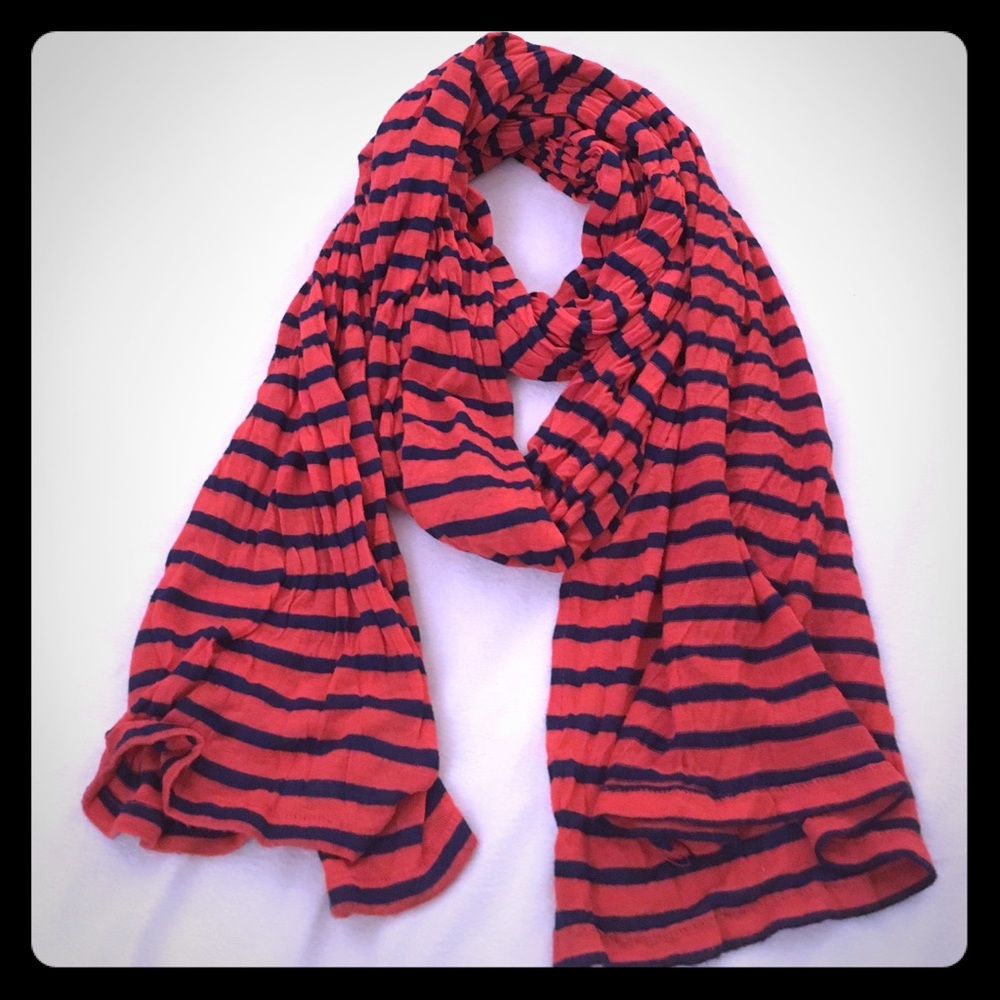 Old Navy Jersey Red & Navy Striped Scarf
