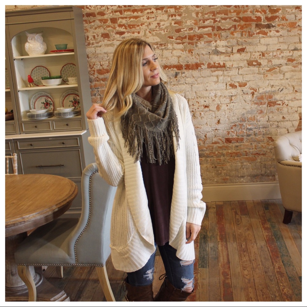 Ivory cable knit cardigan - Picture 2 of 4