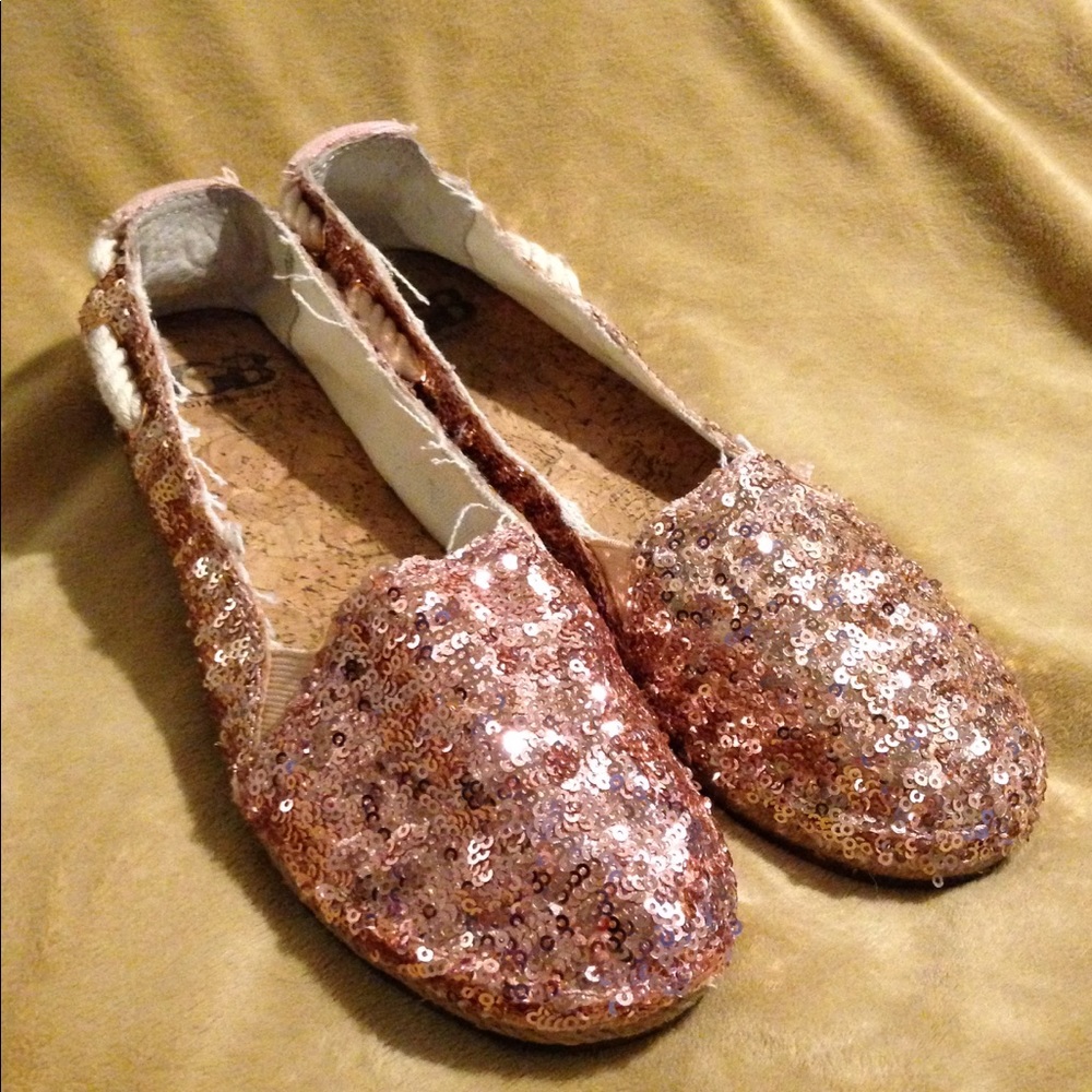 Pink sequined flats