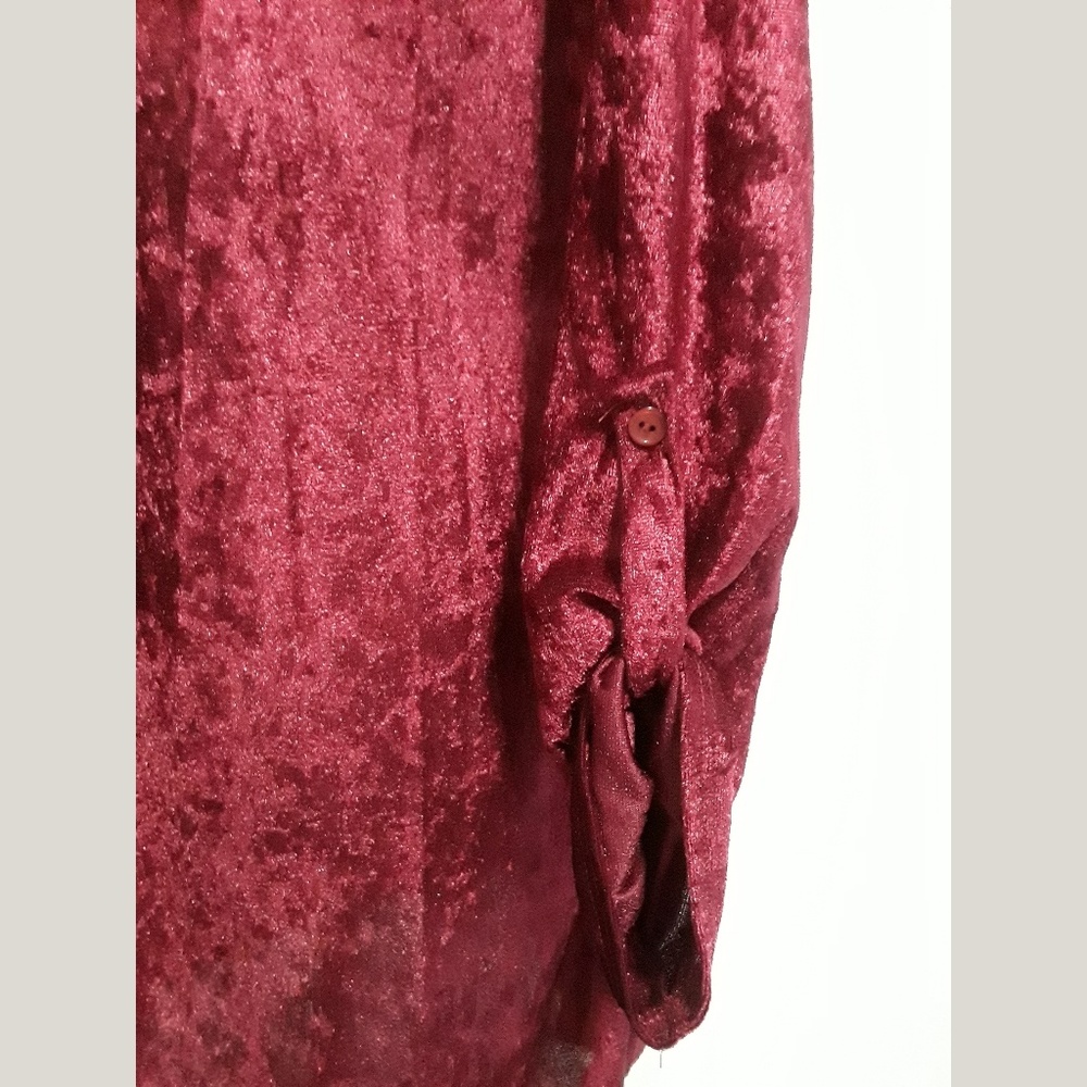 Wine Red Crushed Velvet Jacket - Picture 5 of 8