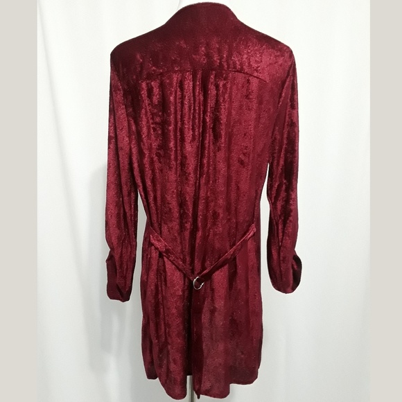 Wine Red Crushed Velvet Jacket - Picture 6 of 8