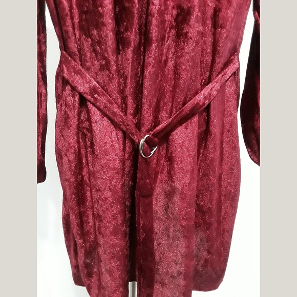Wine Red Crushed Velvet Jacket - Picture 7 of 8