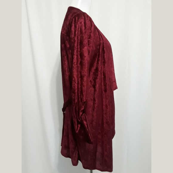 Wine Red Crushed Velvet Jacket - Picture 8 of 8