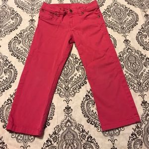 Pink cropped girls pants size 5