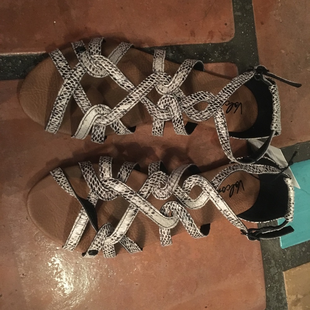 Volcom faux snakeskin sandals