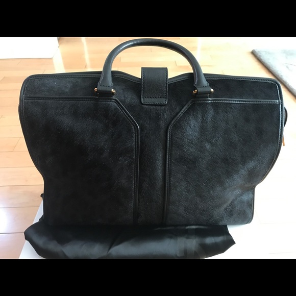 Ysl blk/blue leopard print pony hair cabas chyc - Picture 2 of 7