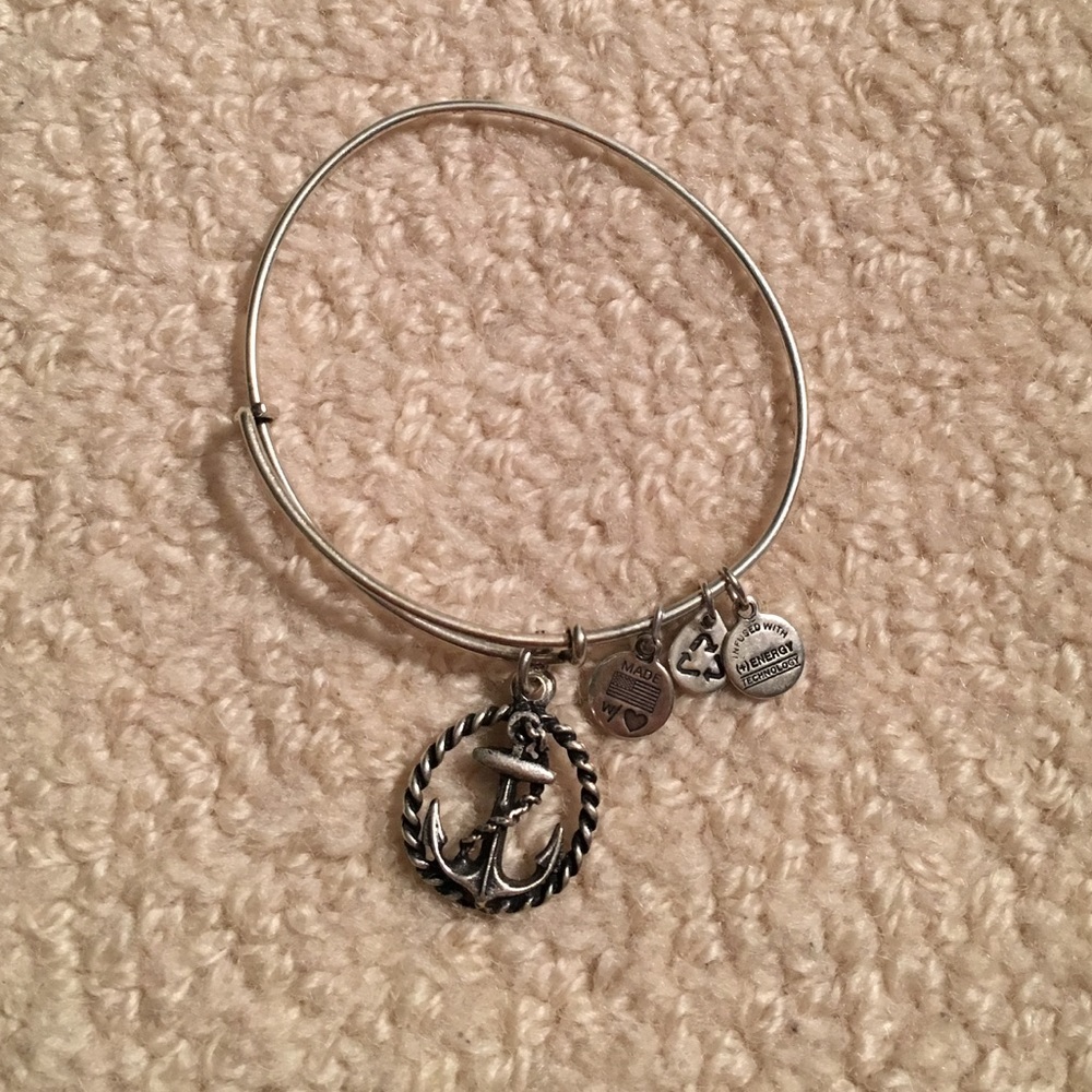 Alex and Ani Silver Anchor Bangle Bracelet