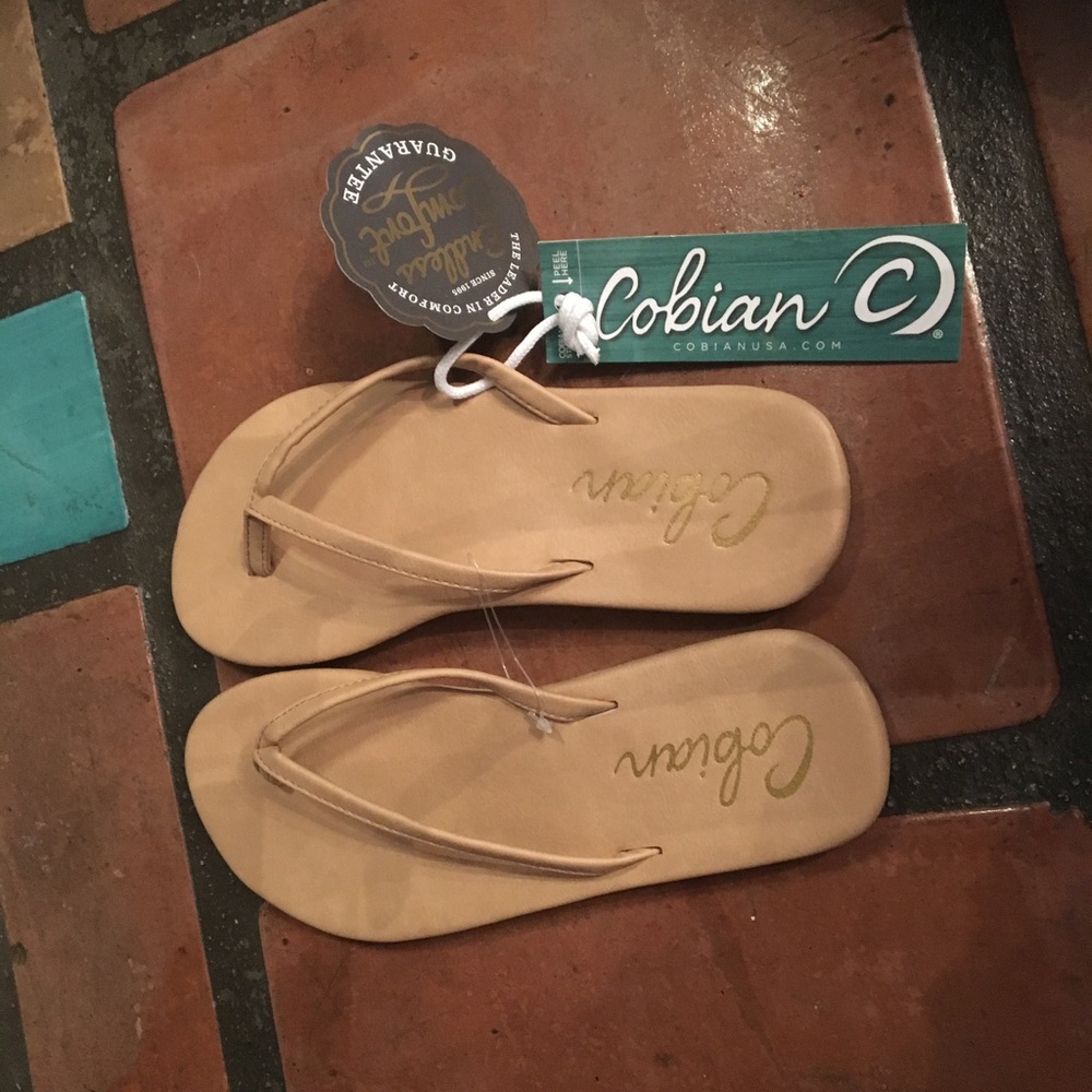 Nude colored faux leather sandals