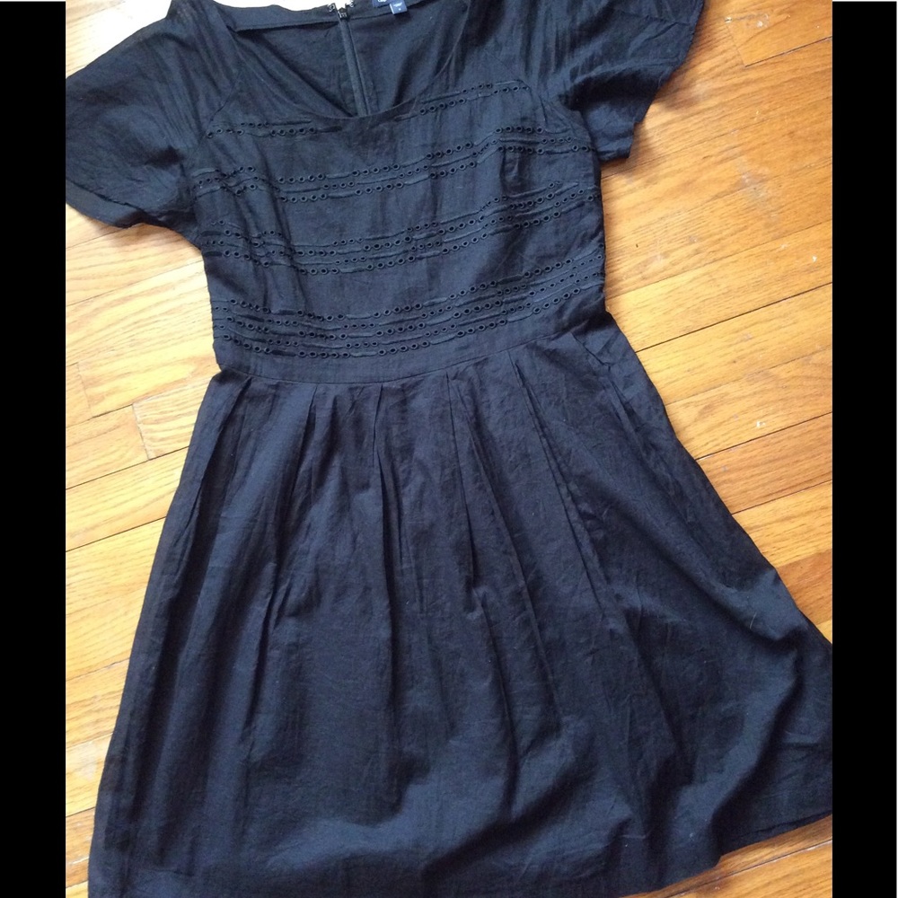 GAP black flutter sleeve dress