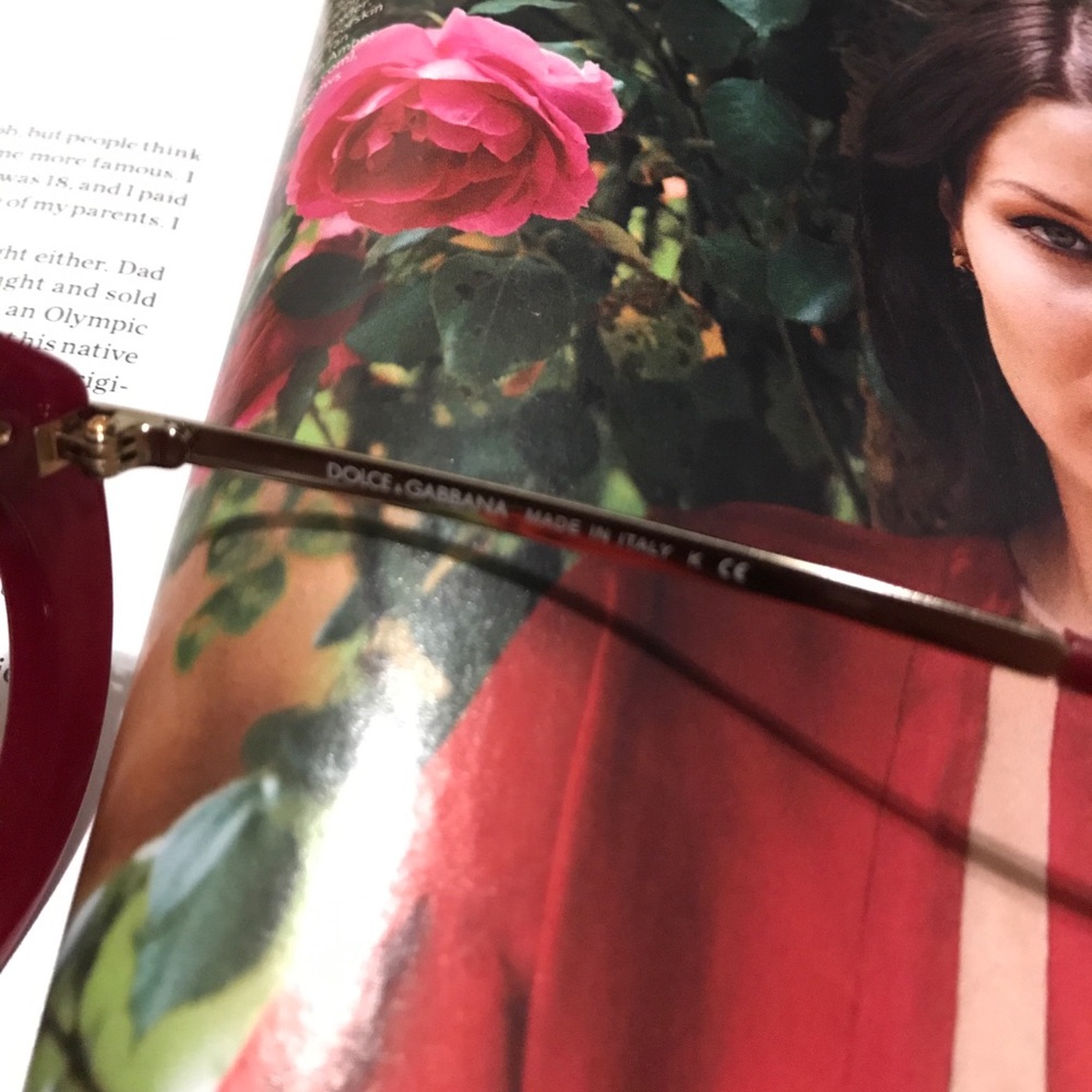 Dolce & Gabbana Burgundy Red Gold Sunnies NWOT - Picture 3 of 5