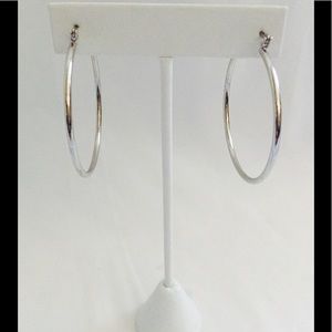 ⚜️ 14 KT Classic White Gold Hoop Earrings