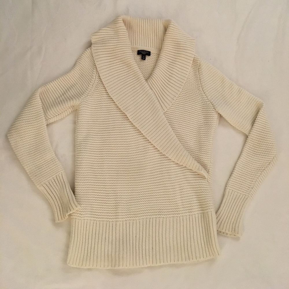 Talbots, Size XS Petite Cowl Faux Wrap Sweater