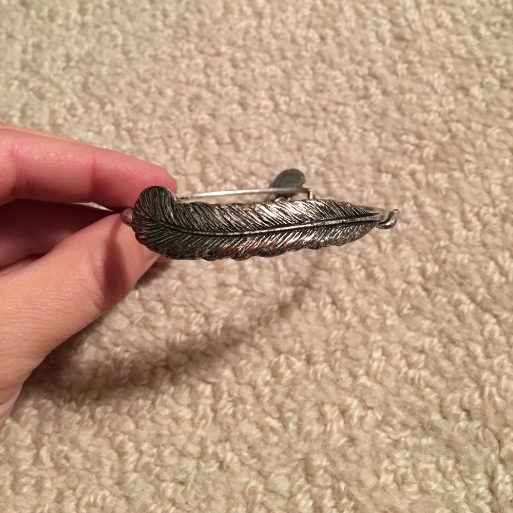 Alex and Ani Silver Feather Bangle Bracelet