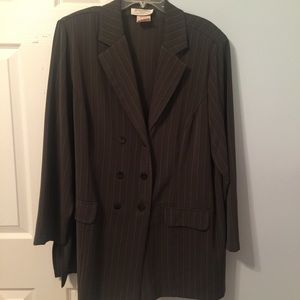 Plus Size Pinstriped Pant Suit