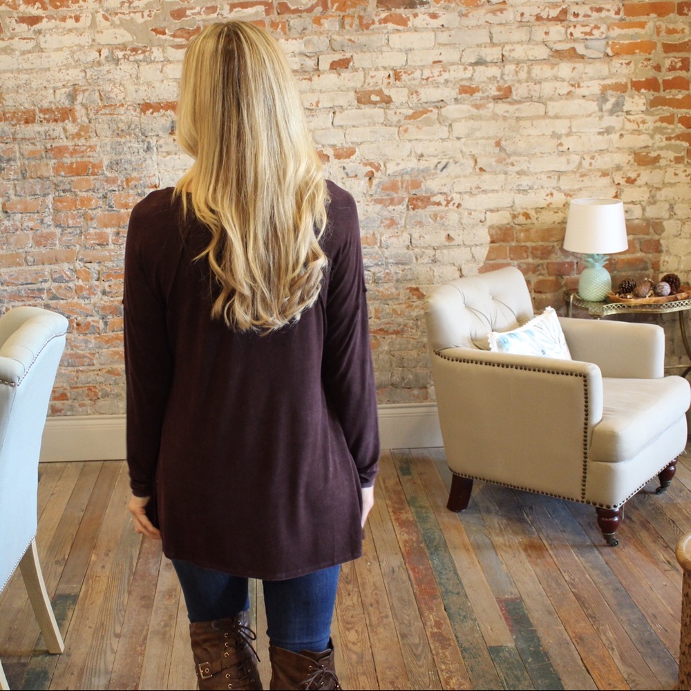 Brown vintage wash Long sleeve tunic - Picture 4 of 4