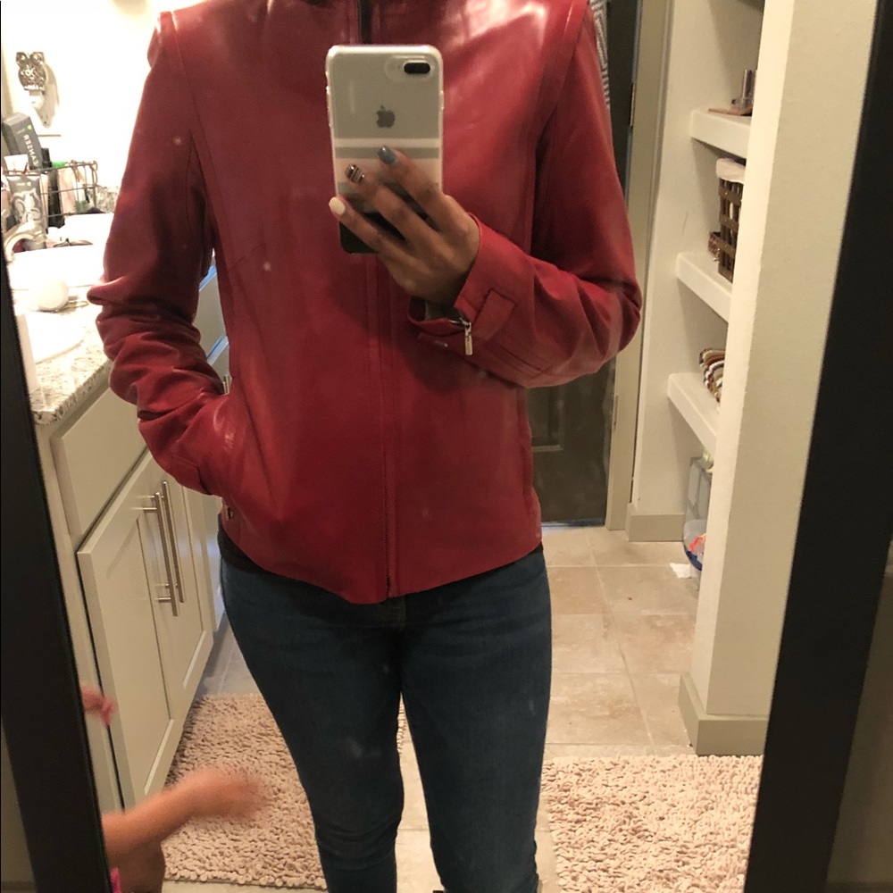 Genuine Red Leather Jacket