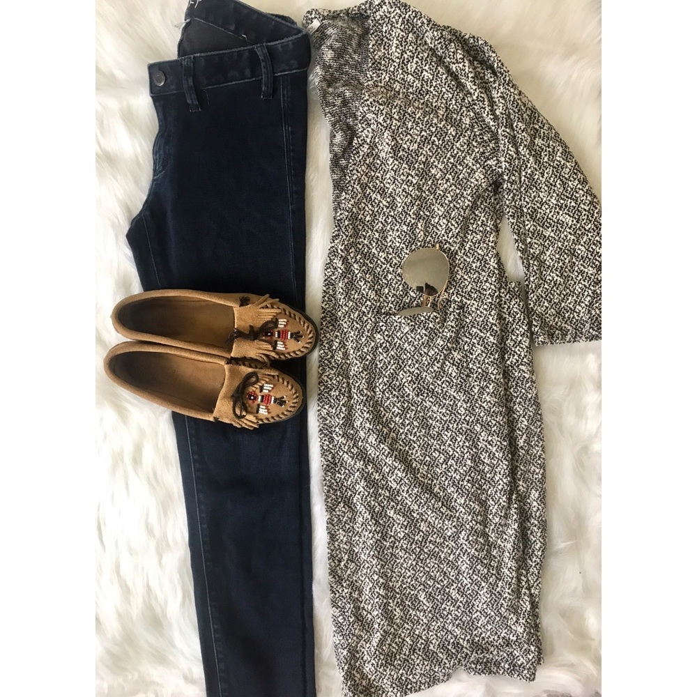 Marled knee length cardigan