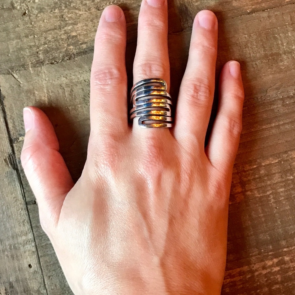 Silpada Sterling silver maze statement ring