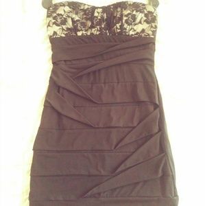 Black strapless dress