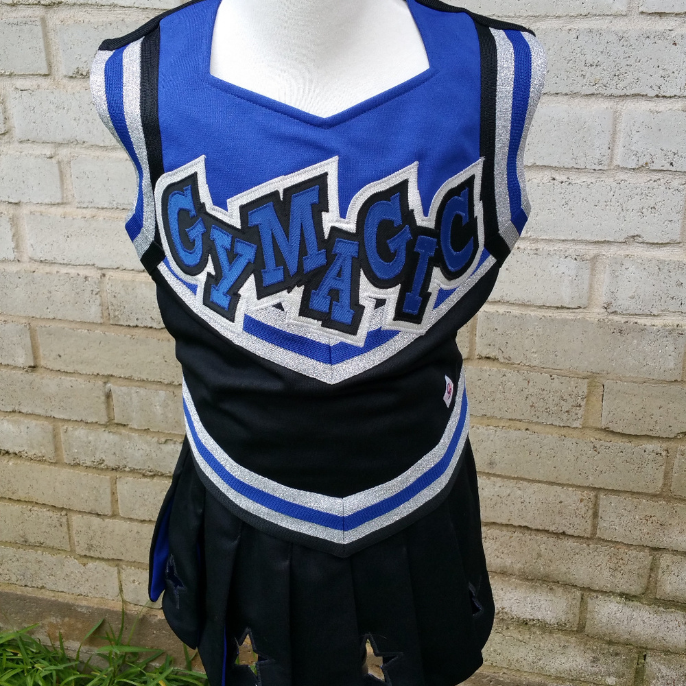 Gymagic Black White Blue Fun Cheerleading Uniform