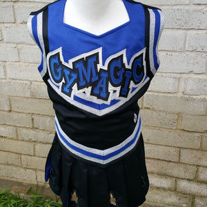 Gymagic Black White Blue Fun Cheerleading Uniform