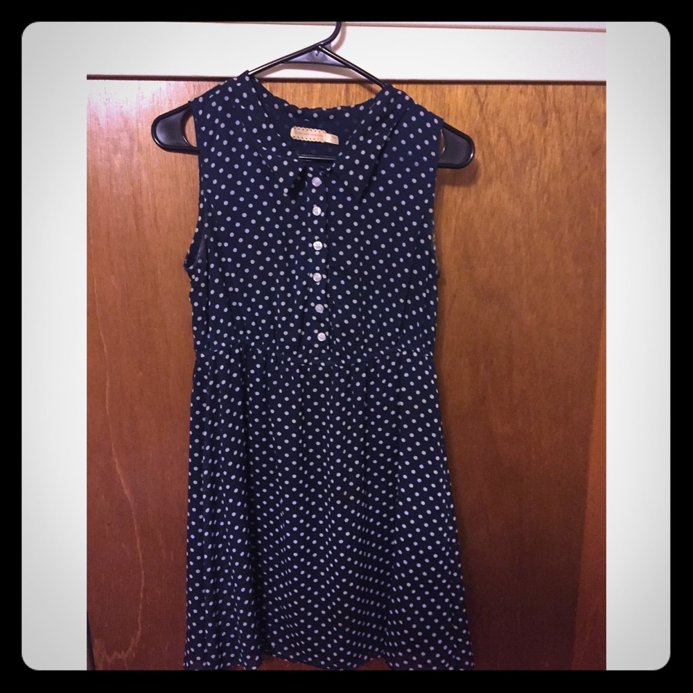 Polka dot button up dress
