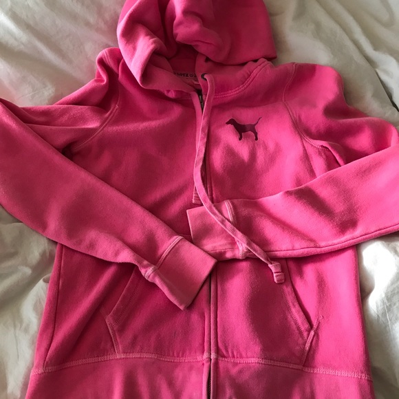 PINK Victoria's Secret Tops - VS Pink Brand Hoodie w/ sparkle back SZ M