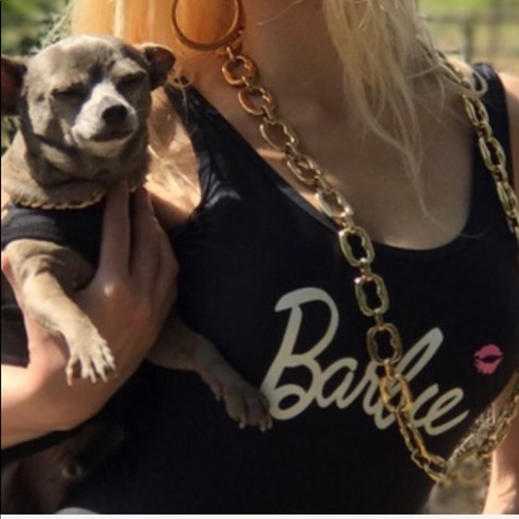 Black barbie doll Swimsuit bodysuit one pc costume kiss lip print sexy festival - Picture 5 of 8