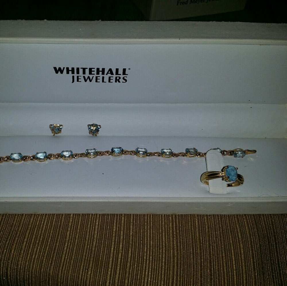Real gold bundle (aquamarine stone)