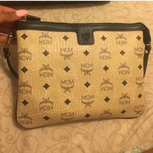 MCM Cream Clutch