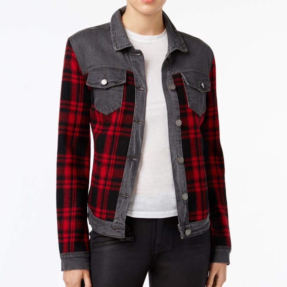 William Rast red plaid jacket