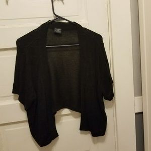 Short sleeve black knit cardigan